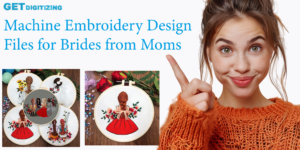 Machine embroidery design files featuring bridal themes, perfect for mothers creating personalized gifts for brides.